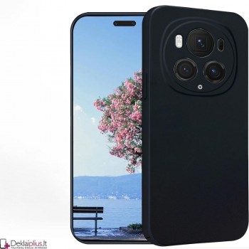Liquid Air silikoninis juodas dėklas - su kameros apsauga (Huawei Honor Magic 6 Pro)